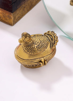 Brass Duck Sindoor/Kumkum Box (2 Inch)