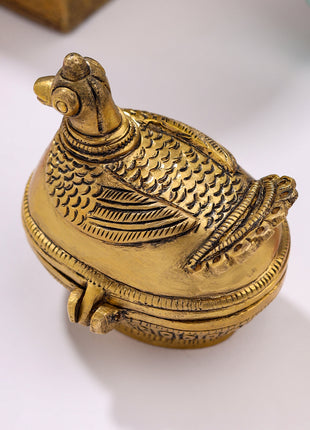 Brass Duck Sindoor/Kumkum Box (2 Inch)