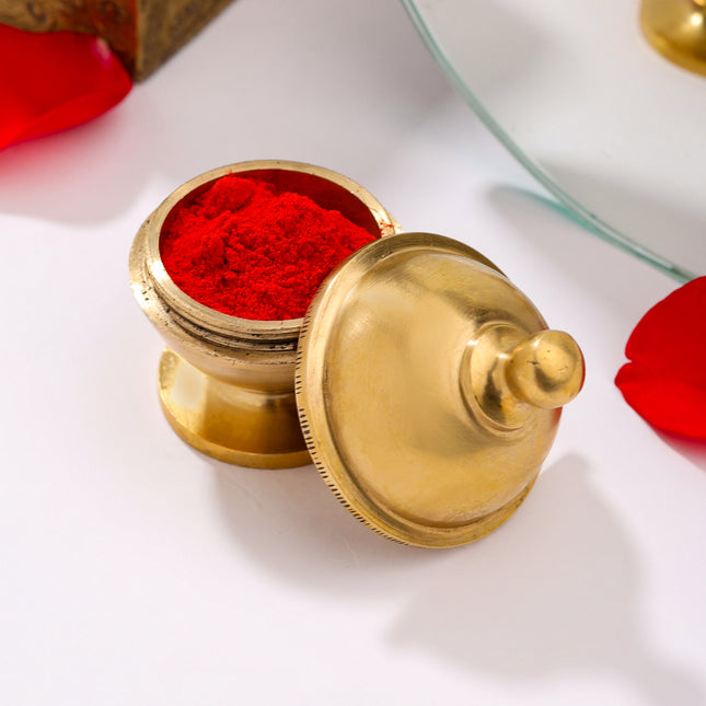 Brass Sindoor/Kumkum Box (2 Inch)