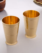 Brass Hammered Glass pair (4.5 Inch)