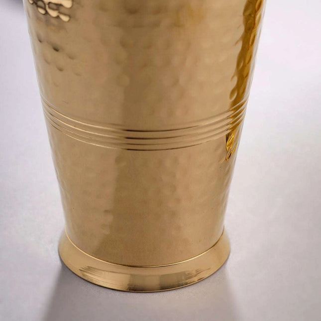 Brass Hammered Glass pair