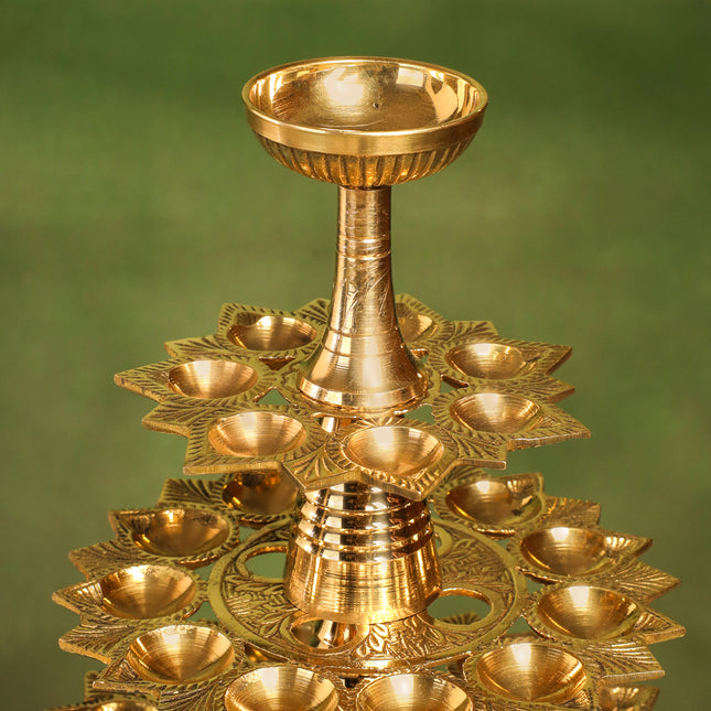 Brass Traditional 108 Petal Ganga Aarti (24 Inch)