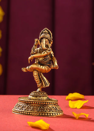 Brass Superfine Dancing Ganesha Idol (2.8 INCH)