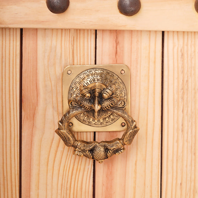 Brass Yali Face Door Knocker (6.5 Inch)