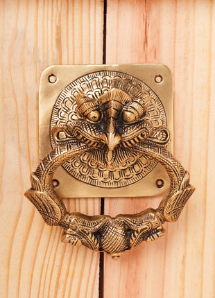 Brass Yali Face Door Knocker (6.5 Inch)