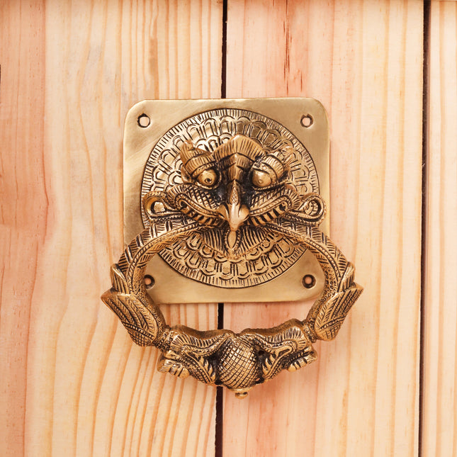 Brass Yali Face Door Knocker (6.5 Inch)