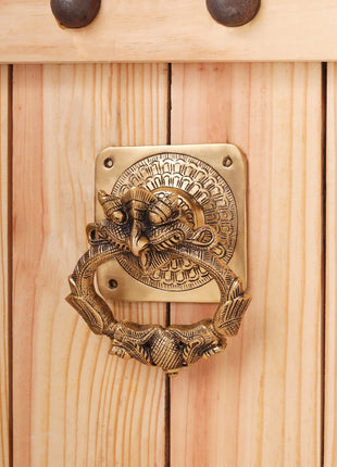 Brass Yali Face Door Knocker (6.5 Inch)