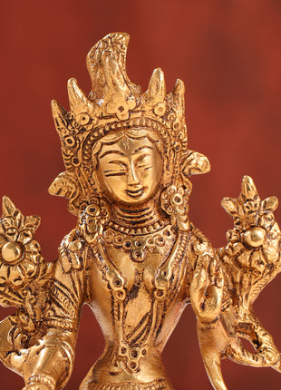 Brass Tara Devi Idol (6 Inch)