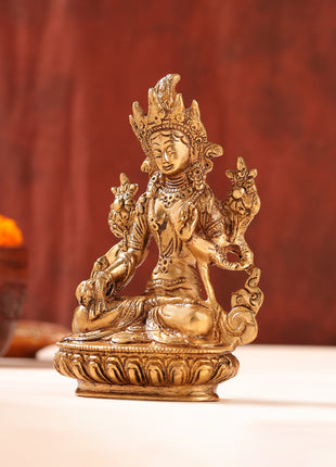 Brass Tara Devi Idol (6 Inch)