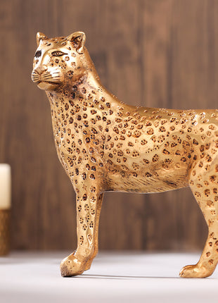 Brass Standing Leopard Figurine (6 Inch)