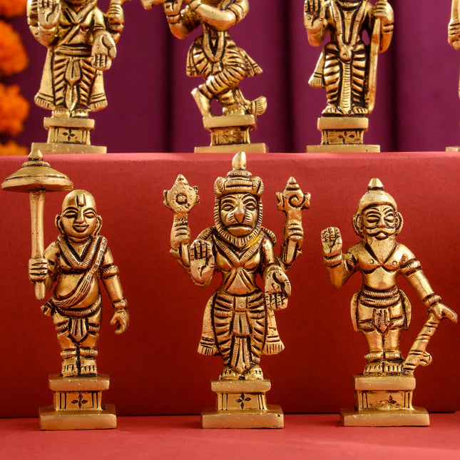 Brass Superfine Dashavatara / Vishnu Avatar Statue Set (3.5 Inch)