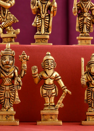 Brass Superfine Dashavatar/ Vishnu Avatar Statue Set (3.5 Inch)