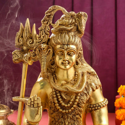 Brass Lord Shiva Statue (15 Inch)