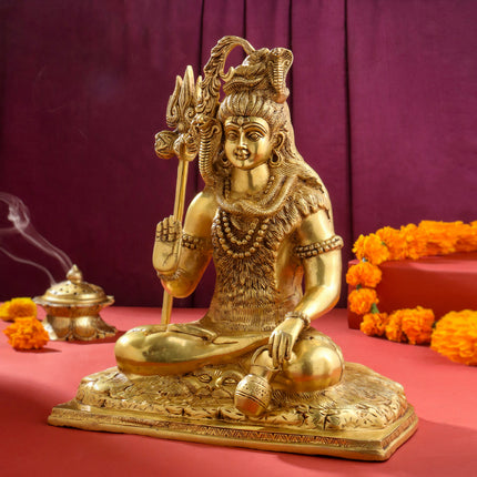Brass Lord Shiva Statue (15 Inch)