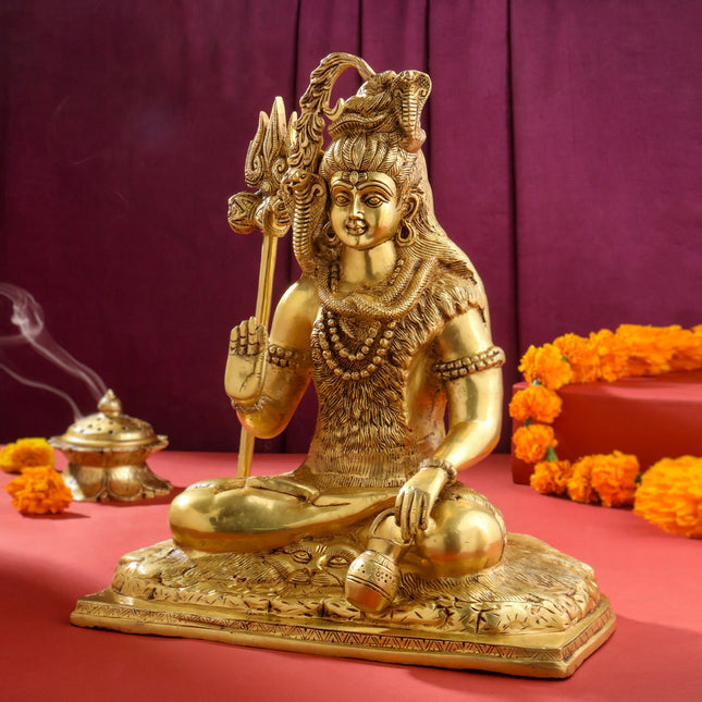 Brass Lord Shiva Statue (15 Inch)