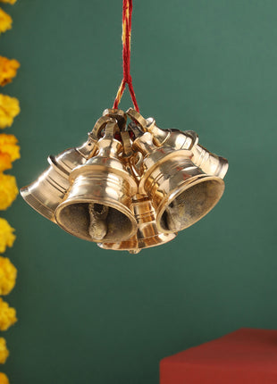 Brass Decorative Wall Hanging Bells (2.5 Inch)