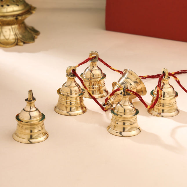 Brass Decorative Wall Hanging Bells Set (2.5 Inch)