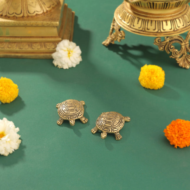 Brass Tortoise Vastu/Feng Shui Pair (0.5 Inch)