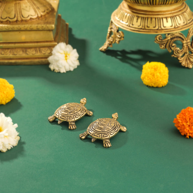 Brass Tortoise Vastu/Feng Shui Pair (0.5 Inch)