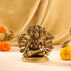 Brass Sitting Panchmukhi Hanuman Idol (4 Inch)