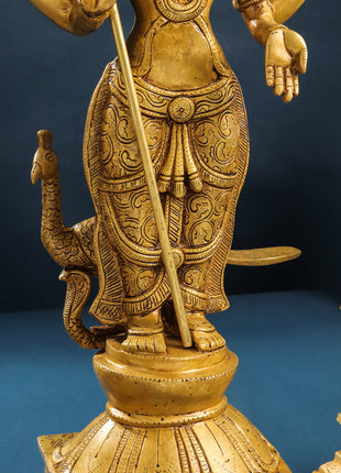 Brass Lord Murugan With Devasena And Valli Statues (25 Inch)