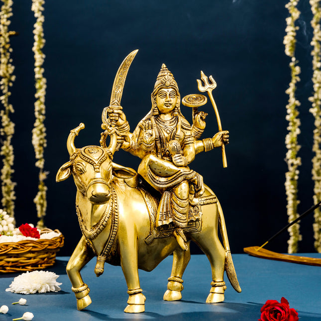 Brass Goddess Durga Statue (13 Inch)