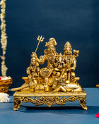 Brass Superfine Shiva Family Statue (7 Inch)