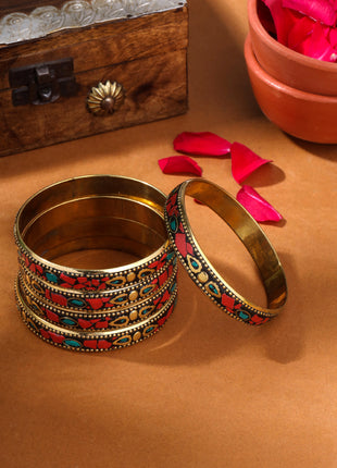 Brass Stone Bangles Set