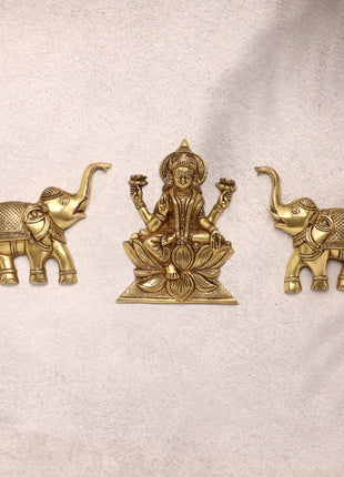 New Gaja Lakshmi With Elephants Wall Hanging Set