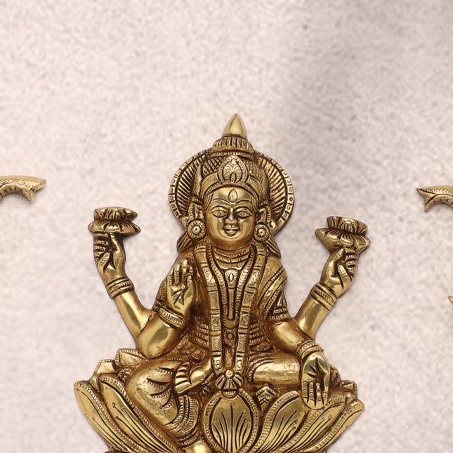 New Gaja Lakshmi With Elephants Wall Hanging Set (10 Inch)