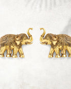 Brass Elephant Wall Hanging Set (11 Inch)