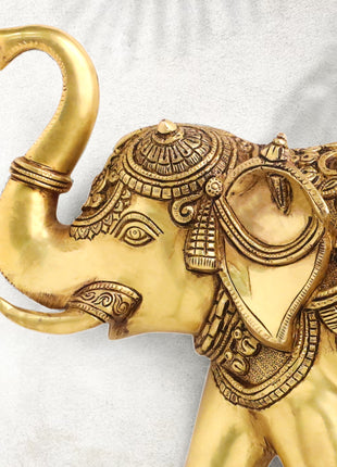 Brass Elephant Wall Hanging Set (11 Inch)