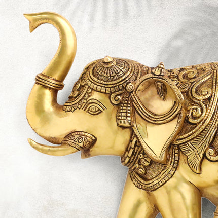 Brass Elephant Wall Hanging Set (15 Inch)