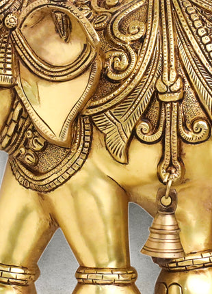 Brass Elephant Wall Hanging Set (11 Inch)