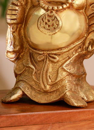 Brass Laughing Buddha Statue (9.5 Inch)