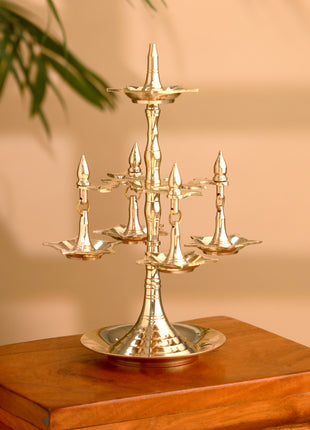 Brass Decorative Multi Wick Lamp (10.5 Inch)