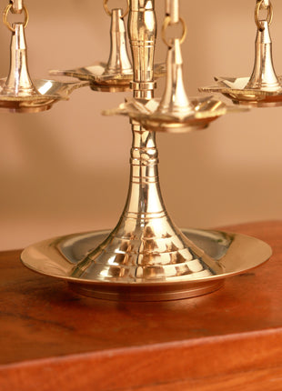 Brass Decorative Multi Wick Lamp (10.5 Inch)