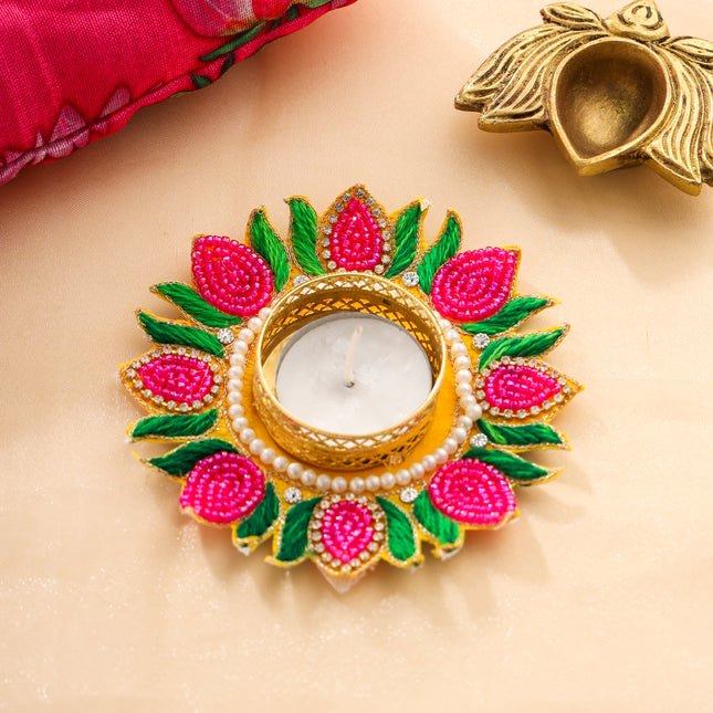 Brass Lotus Diya Festive Potli/Hamper