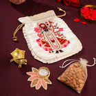 Brass Tortoise Diya Shrinathji Festive Potli/Hamper