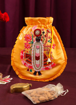 Brass Chopda Shrinathji Festive Potli/Hamper