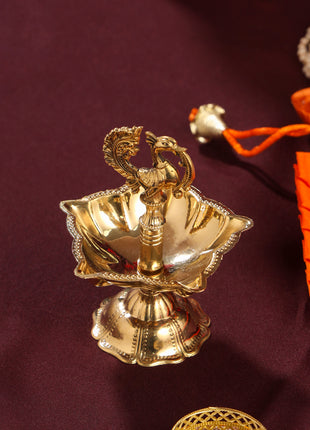 Brass Diya Ganesha Festive Potli/Hamper