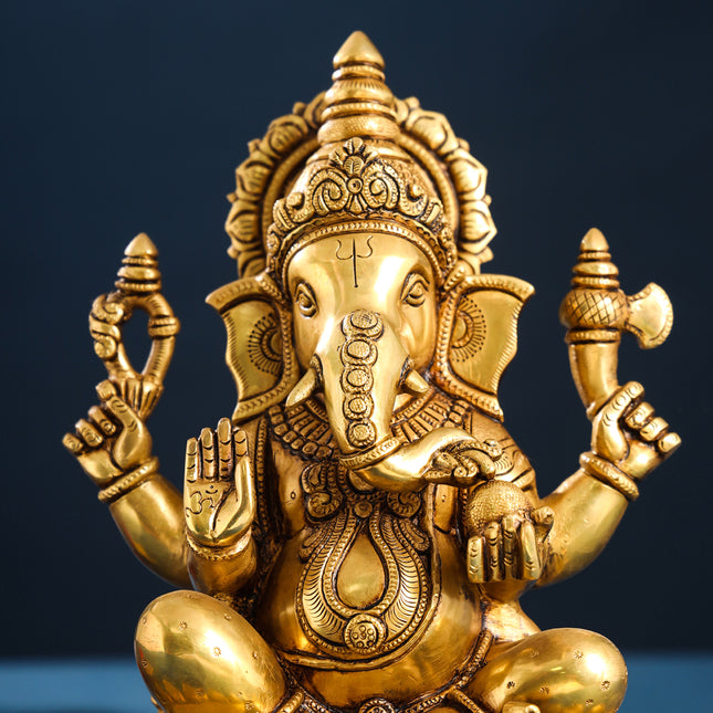 Brass Superfine Lord Ganesha Idol (11 Inch)