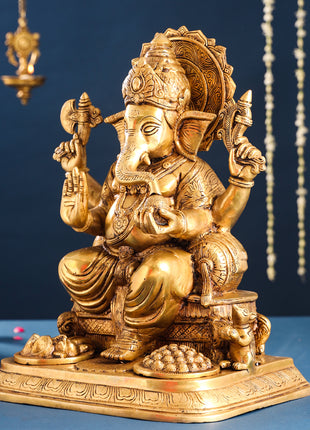Brass Superfine Lord Ganesha Idol (17.5 Inch)
