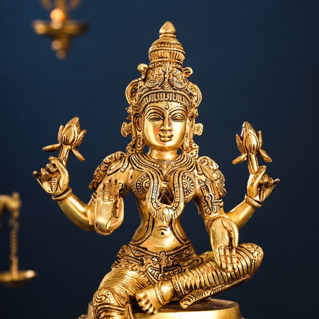 Brass Superfine Goddess Lakshmi Idol (14.5 Inch)