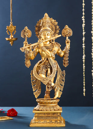 Brass Krishna Statue (19.5 Inch)