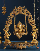 Brass Superfine Ganesha On Swing/Jhula (18.5 Inch)