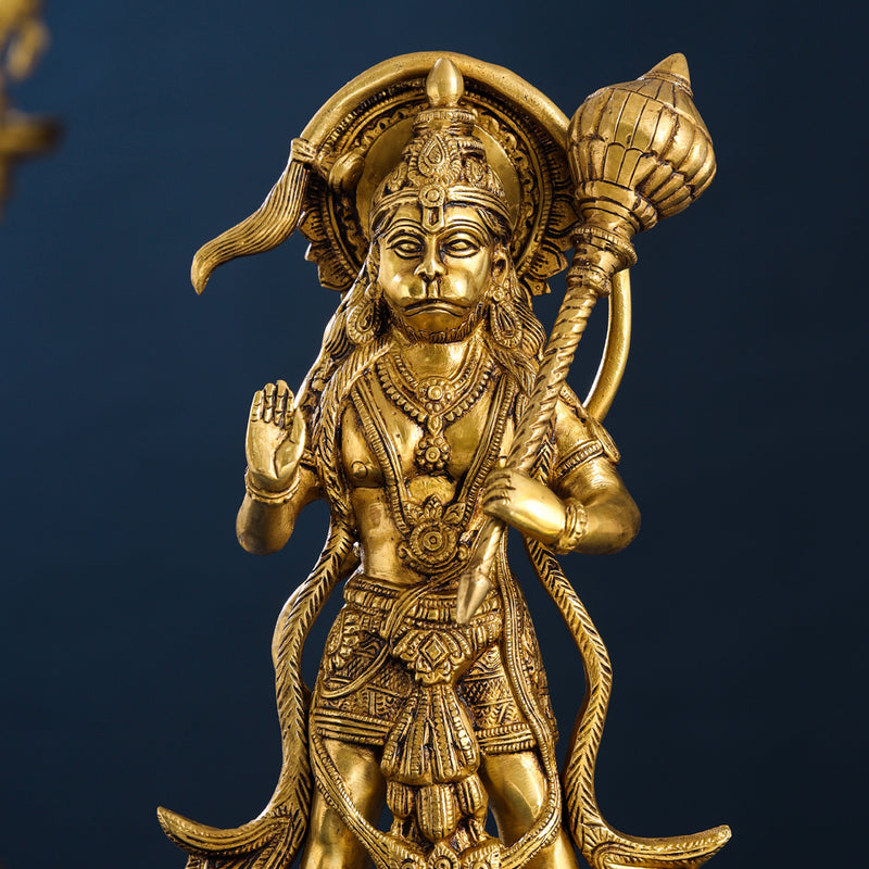 Brass Standing Hanuman Idol (15.5 Inch)
