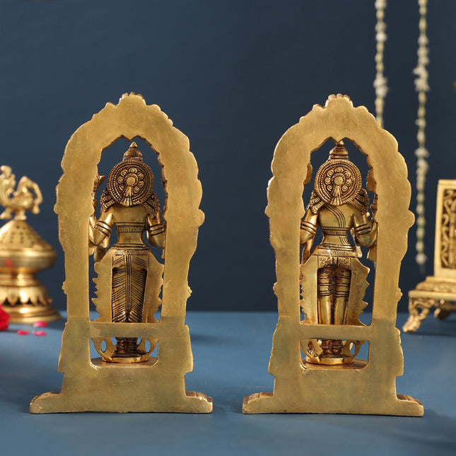Brass Superfine Vishnu Lakshmi Set (9 Inch)