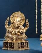 Brass Lord Ganesha Idol (8.7 Inch)