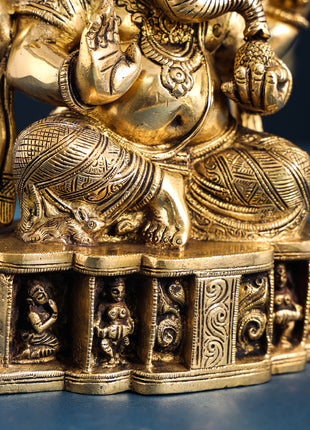 Brass Lord Ganesha Idol (8.7 Inch)